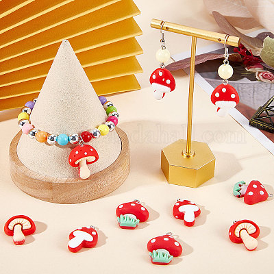 Wholesale SUNNYCLUE 1 Box 30Pcs 3 Styles Red Mushroom Charms Mushroom Resin  Charm Mushrooms Plants Vegetable Food Charm for Jewelry Making Charms Women  Adults DIY Craft Bracelet Earrings Necklace Supplies 