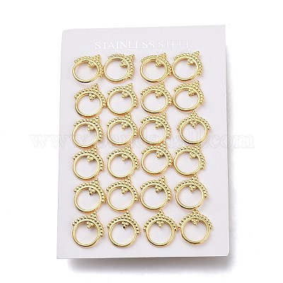 Pendientes de botón de acero inoxidable 304&nbsp;EJEW-H100-04G-1