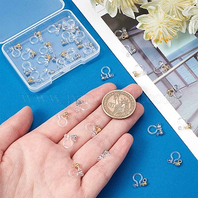 Wholesale SUNNYCLUE 1 Box 40Pcs 2 Colors Clip on Earring Converter