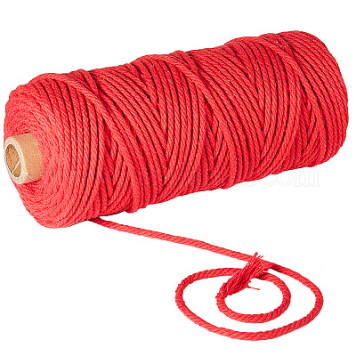 Gorgecraft macrame cord 3mm x 328 piedi 100% cotone naturale macrame corda  spago cordoncino 4 fili corda di cotone per arazzi appendiabiti per piante  artigianato fai da te maglieria all'ingrosso 