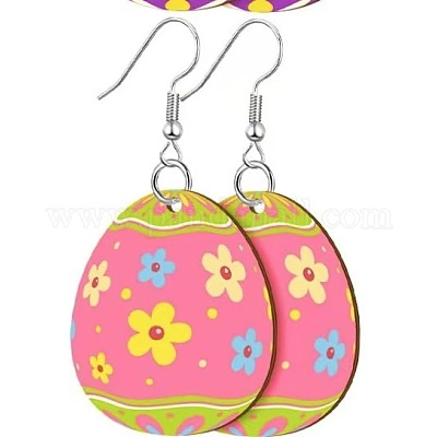 Bedruckte Osterohrringe aus Acryl&nbsp;FS-WG616F7-11-1