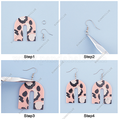 Wholesale SUNNYCLUE DIY Leopard Print Pattern Earring Making Kits