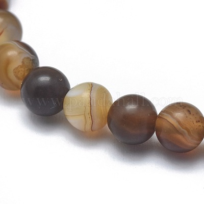 Braccialetti elastici in agata naturale fasciata / agata rigata&nbsp;BJEW-K212-B-003-1