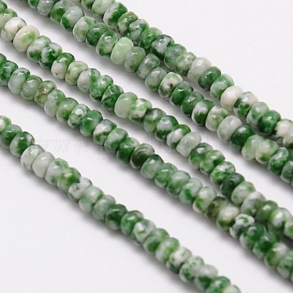 Natürliche grüne Fleck Jaspis Perlen Stränge G-G551-05-1
