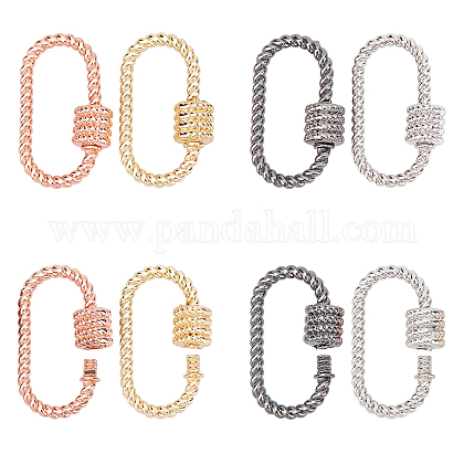 CHGCRAFT Pack of 16 4 Colours Oval Ring Buckles Carabiner Gold-Coloured Connectors for Jewellery Bracelets Key Chain Decorative Charms Inner Diameter 10 x 24 mm Not Suitable for Climbing FIND-CA0003-44-1