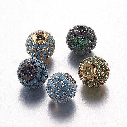 Perles de zircone cubique micro pave en Laiton ZIRC-G078-41-1