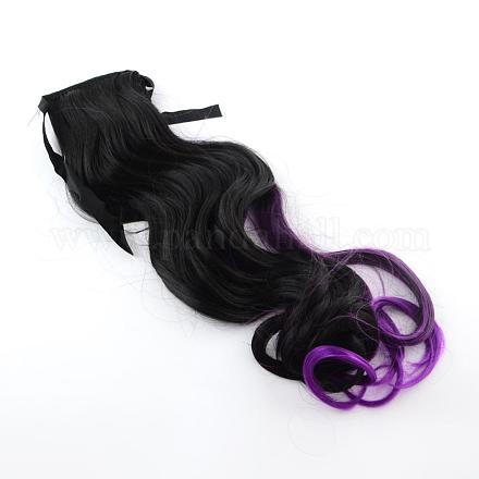 髪のネクタイ  髪の毛のかつらスギナ  暗紫色  400x90mm  タイ：470ミリメートル長いです OHAR-R259-07-1