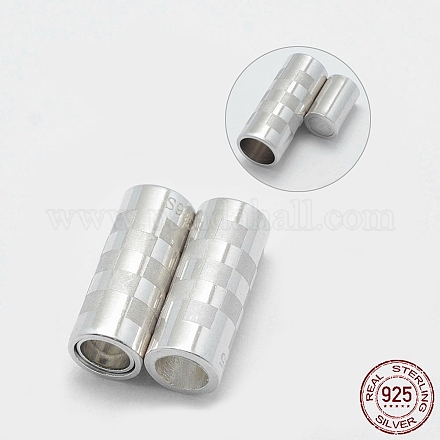 Rhodinierte 925 Magnetverschlüsse aus Sterlingsilber STER-E056-010P-15x6-1