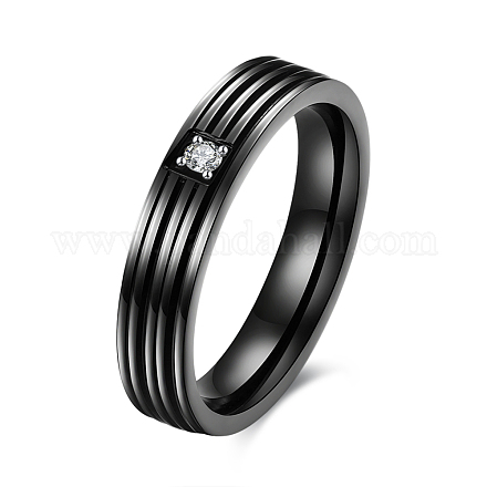 Regali di san valentino anelli per coppia in acciaio al titanio con zirconi cubici per donna RJEW-BB16464-8B-1
