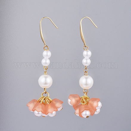 Acrylic Imitation Pearl Beads Dangle Earrings EJEW-JE03369-02-1