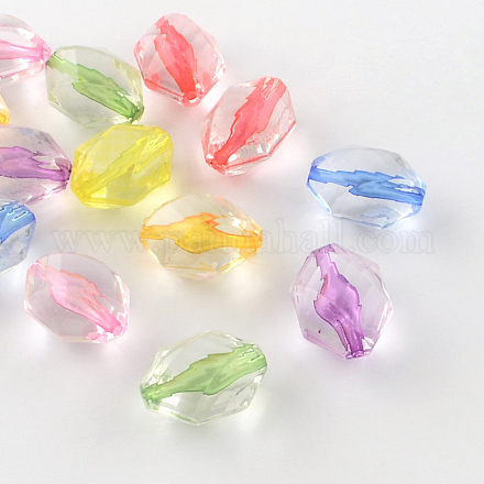 Faceted Oval Transparent Acrylic Beads TACR-S120-04-1