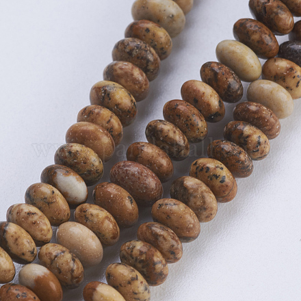Chapelets de perles en jaspe avec images naturelles G-P354-04-4x2mm-1