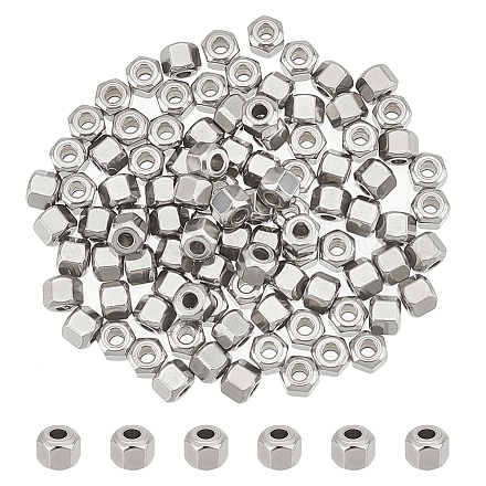 Unicraftale 100pcs écologique 201 perles en acier inoxydable STAS-UN0051-76-1