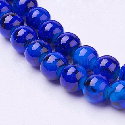 Spray Painted Glass Bead Strands GLAD-S075-8mm-40-1