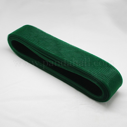 メッシュリボン  プラスチックネットスレッドコード  濃い緑  15mm  25ヤード/バンドル PNT-Q008-15mm-05-1