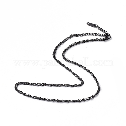 304 Singapur-Halskette aus Edelstahl für Männer und Frauen NJEW-K245-013C-1