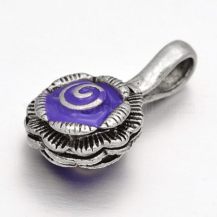 Gioielli in argento tibetano antico contatore smalto ottone clip KK-L088-03B-RS-1