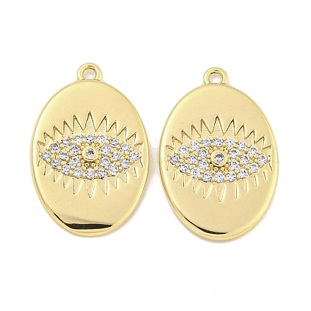 Латунные микропаве прозрачные подвески с фианитом KK-S386-10G-1
