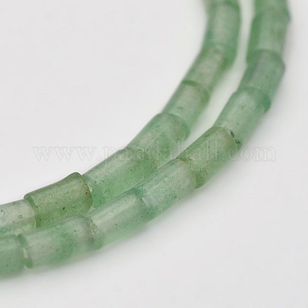 Column Natural Green Aventurine Beads Strands G-N0153-32-1