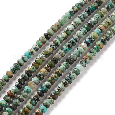 Fili di perle naturali di turchese africano (diaspro) G-F717-02B-1