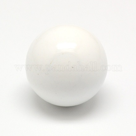 No Hole Spray Painted Brass Round Ball Beads Fit Cage Pendants KK-D341-05-1