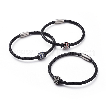 Bracelets cordon en cuir unisexes BJEW-JB04799-M-1