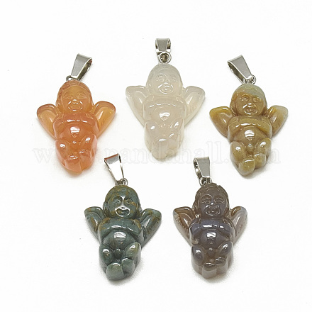 Natural & Synthetic Mixed Stone Pendants G-S294-72-1