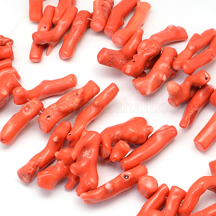Dyed Natural Coral Chips Bead Strands CORA-Q026-10C-1
