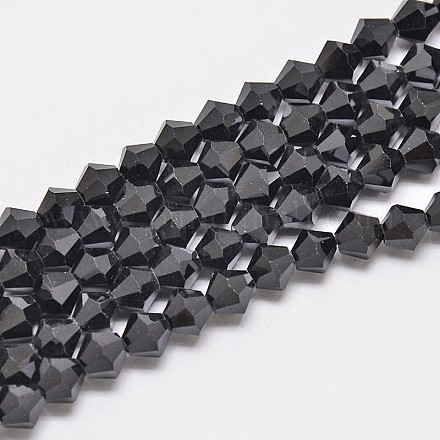 Chapelets de perles en verre bicone d'imitation de cristal autrichien GLAA-F029-5x5mm-02-1