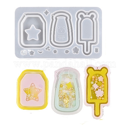 DIY Bottle & Ice-lolly Shaped Pendant Food-grade Silicone Molds SIMO-D001-04-1