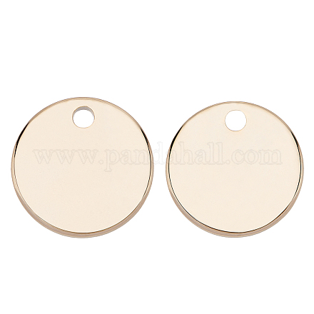 BENECREAT 36PCS 18K Gold Plated Flat Round Shape Blank Pendants Brass Stamping Blanks for Bracelet Earring Pendant Charms Dog Tags - 10mm in diameter KK-BC0001-06G-NF-1