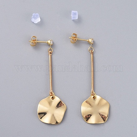 Brass Dangle Stud Earrings EJEW-JE03967-02-1