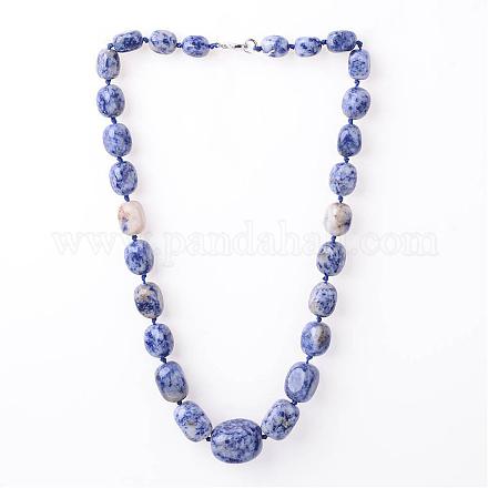 Collane di perle graduate con diaspro blu spot NIEW-F118-A05-1