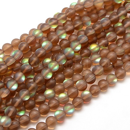 Synthetic Moonstone Beads Strands G-F142-12mm-04-1