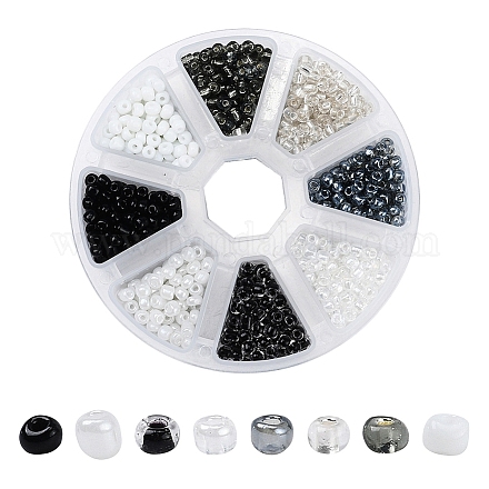 8 style 6/0 perles de rocaille rondes en verre SEED-YW0001-38C-1