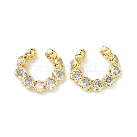 Boucles d'oreilles manchette enveloppante avec diamants et oxydes de zirconium transparents EJEW-H135-04G-1