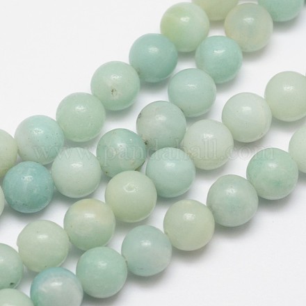 Redondas hebras de perlas naturales amazonite X-G-I183-02-4mm-1