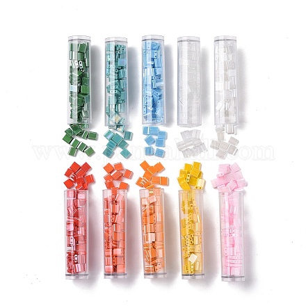 Nbeads 760Pcs 10 Colors 2-Hole Glass Seed Beads SEED-NB0001-35-1