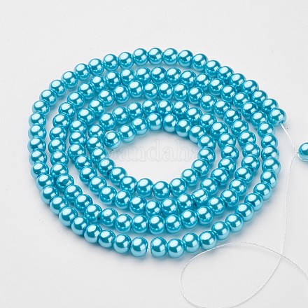 Abalorios de perla de vidrio X-HY-6D-A64-1