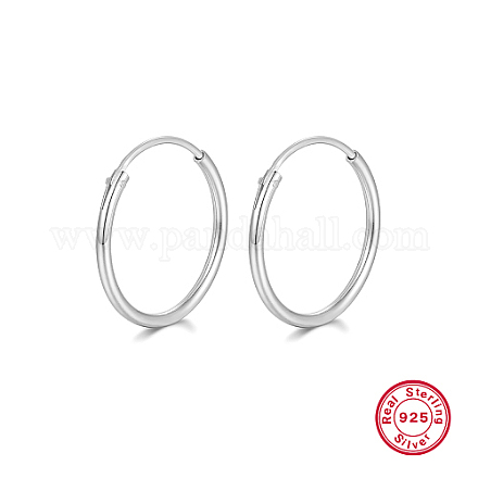 Rhodium Plated 925 Sterling Silver Huggie Hoop Earrings HA9525-12-1