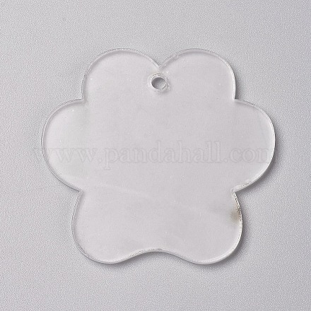 Pendentifs en acrylique blanc transparent X-TACR-WH0002-08-1