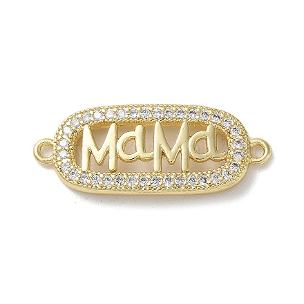 Звенья из латуни с микропаве ко Дню матери KK-M287-03G-1