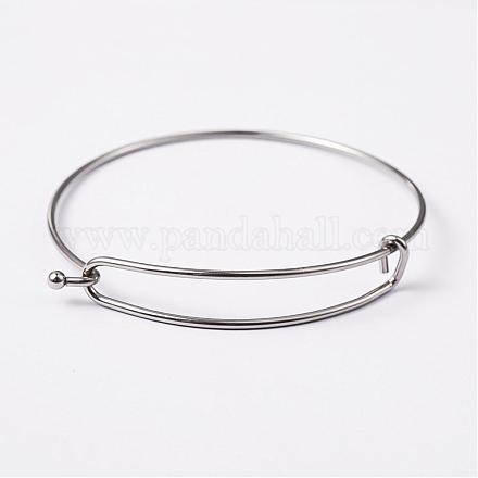 Bracelet extensible réglable en 304 acier inoxydable fabrication de bracelet BJEW-L604-09P-1
