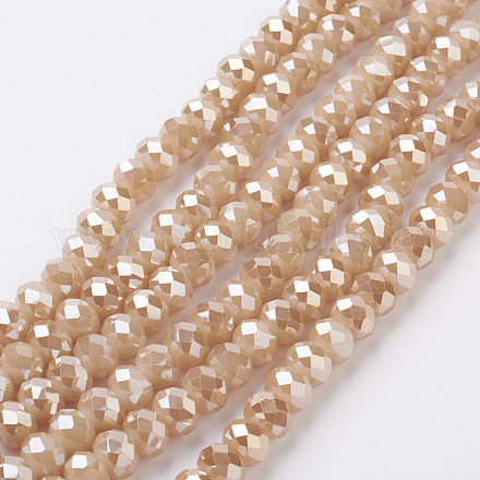 Chapelets de perles en verre électroplaqué EGLA-D020-8x5mm-76-1