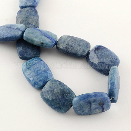 Aventurina azul natural de hebras de perlas rectángulo G-S197-08-1