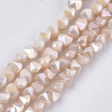 Chapelets de perles en verre électroplaqué EGLA-S179-02A-I01-1