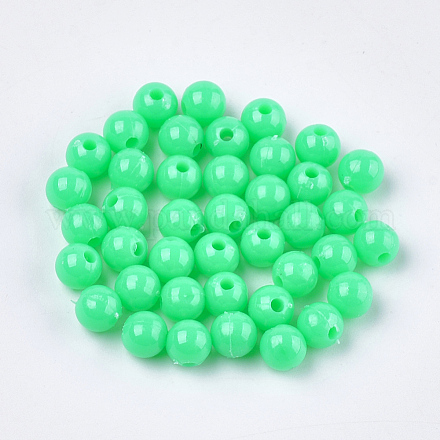 Perles plastiques opaques KY-T005-6mm-610-1