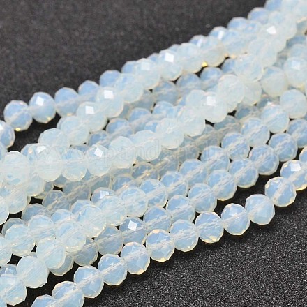 Faceted Rondelle Glass Beads Strands X-GLAA-I033-6mm-28-1