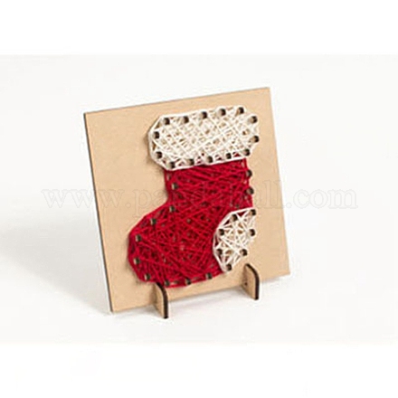 Weihnachtsthema DIY Nail String Art Kit für Erwachsene DIY-P014-D04-1