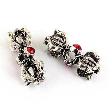 Perles en alliage de zinc de style tibétain TIBE-Q056-30-LF-1